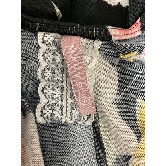 Mauve Anthropologie Cardigan Top Size Small Floral‎ Print Open Front - Picture 5 of 5